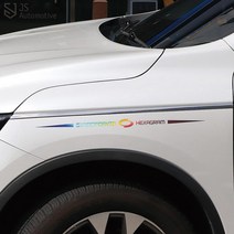 JS automotive SM6 QM6 XM3 르노삼성 엠블럼 로고 휀다 사이드 본넷 트렁크 리어 차량 튜닝 스티커 용품, B타입_블랙홀로그램, 1개