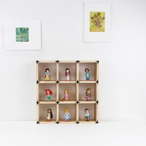 조이너스 고무나무 피규어 진열장 미니 3단 3열, 브라운(J-111B)