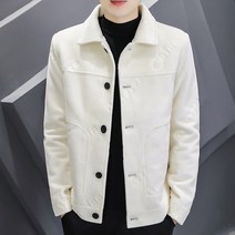 DFMEI 면가죽 도톰 숏 모직코트 추동 남성 모직자켓 코트