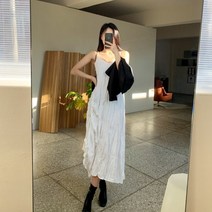치코엘라- 레드머 주름 슬리브 롱원피스