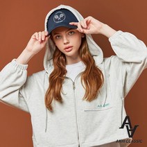 아키클래식 가볍게 입기 좋은 세미 크롭 후드 집업 라이트그레이