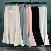 4colors 스프링 베이지 분또 여성 절개 밴딩 플레어 머메이드 맥시 롱 스커트 치마