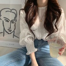 러블리 레이스 자수 블라우스 OM 0008