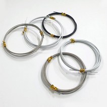 스텐 코팅 와이어 로프 액자걸이 길이연장 줄 부속, 스텐코팅와이어(일반), 화이트(회백색), 5M, 1개