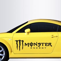 Monster Energy 로고 캠핑 데칼 포인트 스티커 내차꾸미기 자동차데코, 대형, 블랙