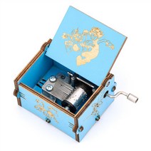 Dropshipping 골동품 조각 나무 손 크랭크 오르골 크리스마스 선물 생일 선물 파티 관 익명 장식, 디지몬