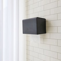 화장실 화장지 휴지걸이 케이스 사각 스텐 무타공, 무광 블랙(SUS304)