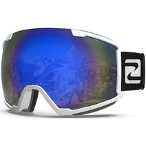 ZABERT 남성 여성 청소년용 스키 스노우 스노보드 고글 오버 글라스 OTG 김 서림 방지 스키 스노우보드 스노모빌 화이트 실버 미러