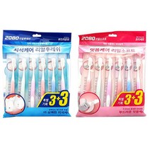 애경 2080 리얼후레쉬 칫솔 6입 치솔세트 2종류 단품, 핑크초극세사모 단품