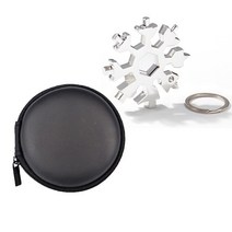 제이즈 공구 18 in 1 눈송이 멀티 포켓 도구 다기능 렌치 래칫 조합 메트릭 세트 캠프 생존을 위한 스토리지 박스 포함, [06] Gold with box