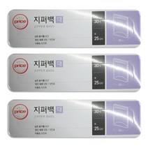 지퍼백 대형 25x30cm 30매 x 3팩 주방위생팩 비닐 Zipper Bags, 1개