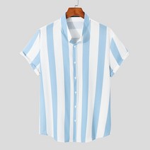 남성 incerun 패션 스트라이프 옷깃 반팔 streetwear 여름 7 셔츠 89