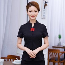 바텐더상의 중국식 호텔 요리사 유니폼 반팔 음식점 샤브샤브 카고 남성 여름옷 489043562