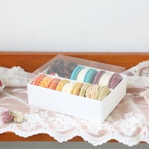 종이나라 마카롱상자 10구 핑크 화이트, 50매, 6구.화이트