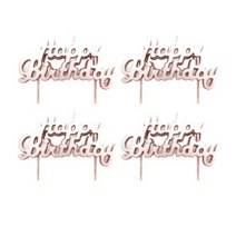 파티팡 생일캔들 캘리그래피, 로즈골드, 12개