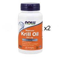 NOW Foods Neptune Krill Oil 나우푸드 넵튠 크릴오일 500mg 60정 2개