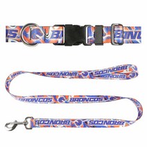 Boise State 개 목걸이 목줄 세트 어울리는 1.8m6피트 미국 제조 2.5cm1인치 와이드 칼라 40.668.6cm1627인치 XL 디지 스월 브롱코스 USA, Swirl
