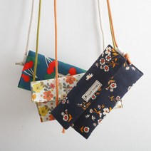 [DIY] 퀼트 가방 만들기 핸드폰가방만들기 핸드폰주머니 심플린넨라벨가방, 들국화-메인상품