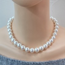 글라스 왕진주목걸이 12mm 14mm 16mm