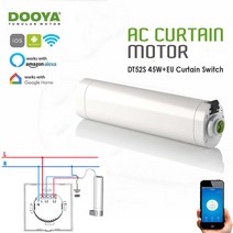 스마트커튼 Dooya-DT52S 45w 커튼 모터 + Tuya 앱 와이파이 스위치 알렉사/구글 홈 스마트 음성 제어 시스, 한개옵션0