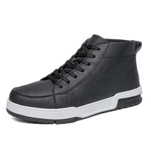 남자 하이탑 스니커즈 캠퍼스화 가황 처리된 캐주얼 플리스 가죽 운동화 남성용 트레이너 가을 겨울