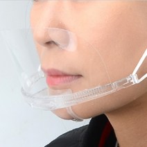 CAILOOM 투명 위생 주방 식당 요리용 급식용 입마개 입가리개 마스크, 604