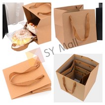 심플 정사각 무지 쇼핑백 종이백 선물용쇼핑백 답례품종이백 크라프트백 매장쇼핑백 이쁜종이가방 예쁜쇼핑백, 화이트 - 대