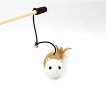 크림펫 고양이 깃털 낚시대 장난감 인형, 3-5. 원목 베이지 낚시대(쥐돌이), 1개