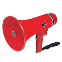 소방훈련용 메가폰 JE-303S(15W)마이크+싸이렌 기능 재난경보 화재경보 확성기 화재 지진 대피용 메가폰 스피커 학교 유치원 학생지도 인솔용 확성기 야구장 축구장 응원용 마이크, 단색, 메가폰 JE-303S