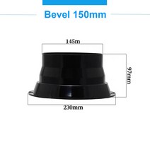 덕트 75-300mm ABS 플랜지 덕트 팬 호스 커넥터 주방 후드 환기 파이프 용 공기 어댑터 배기구 연결, Bevel 150mm