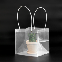 투명쇼핑백 정사각 화분 꽃 쇼핑백 비닐백 (10장), 상세페이지 참조3