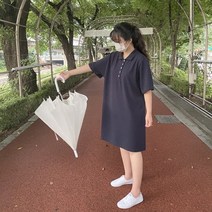 린즈 카라 피케 원피스 여름 반팔 미니 키작녀원피스