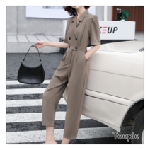 티피여성 여름 더블 하이웨이스트 날씬 9부 점프슈트