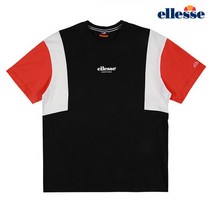 [엘레쎄] (MEL_EJ2UHTR387_BK_) 남녀공용 블로킹 루즈핏 반팔 티셔츠 EJ2UHTR387_BK