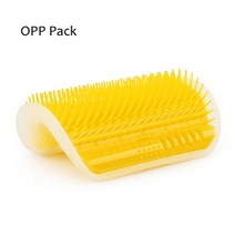 냥오름 오르간야옹이장난감 삼줄볼장난감수직형 붙이는스크래쳐 코너 애완 동물 브러시 빗 놀이 고양이 장난감 플라스틱 스크래치 강모 아치 마사지 자기 손질 고양이, 노란색 opp 정상