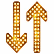 화살표 LED 차량 유도 등 싸인 보드 비상 안전 안내, 60CM/투명/24V세트