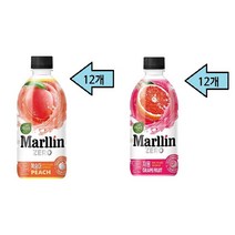 자연은 더말린 제로 복숭아500ml 12개 + 자몽500ml 12개 총24개, 500ml