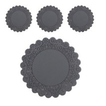 에이드엘 실리콘 도일리 컵받침 4p, 다크그레이