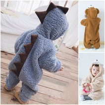 공룡 티라노 우주복 뽀글이 실내복 유아 외출복 출산선물 돌아기옷 2살 3살 귀여운 후드방한복