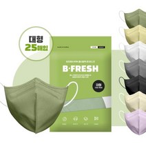 기타 [비프레쉬B.FRESH] KF94 2D 새부리형 황사마스크 대형 100매(25매입), 화이트, 4개, 25개입