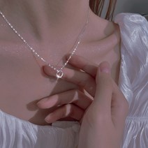 S925 순은 목걸이 페미닌 트랜드 간략하다 목걸이 쇄골체인+선물함