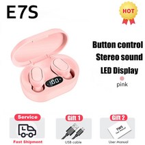 아이폰 샤오미 화웨이 삼성 E7s TWS 블루투스 헤드셋 스포츠 미니 무선 이어 버드 9, Pink, 규격 없음