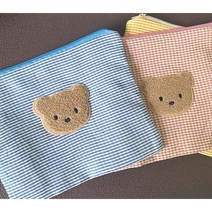 체크 곰돌이 파우치 화장품 생리대 여성용품 파우치 지퍼파우치 체크파우치 곰돌이파우치