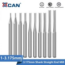 밀링머신 밀링커터 부속 XCAN 스트레이트 슬롯 밀링 커터 3.175mm 생크 2 플루트 CNC 라우터 비트 초경 엔, 3.175x1x4x38