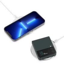 리큐엠 에어팟 버즈 갤럭시 Z플립 호환15W 무선충전기, 원형무선충전기15W, 원형무선충전기15W