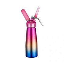 생크림 휘핑기 카페 휘핑 크림 가스 기계 질소 크림기, 은색 전체 알루미늄 500ml 원형 커버
