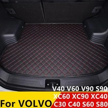 자동차 트렁크 매트 방수 후면 카고 커버 카펫 패드 테일 부트 라이너 볼보 XC60 XC90 XC40 S60 S90 V40 V60 V90 S80 C30 C40 에 적합, V90 2017-2021+All Black