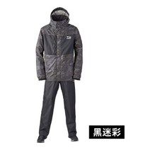 DAIWA 다이와 자켓 방풍 방수 의류 바지 세트 남성 여성 비옷 루어 야생 낚시 의류, 블랙 색 위장 20 개