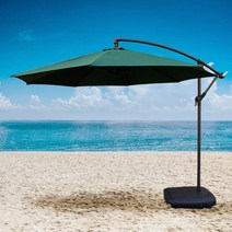 카페 정원 테라스 업소용 가정용 대형 각도조절 회전 홀딩 폴딩 파라솔 받침대 별도, 그린