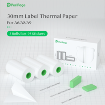 휴대용프린터 미니 무선 소형 프린터 peripage a6 paper 58mm 10 years 공식 스티커 라벨 영수증 컬러 감열지 white colorful a8 mini, 30mm 화이트 라벨